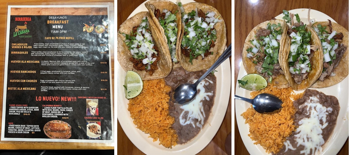 Birrieria La Cabaña Mexican Restaurant Menu