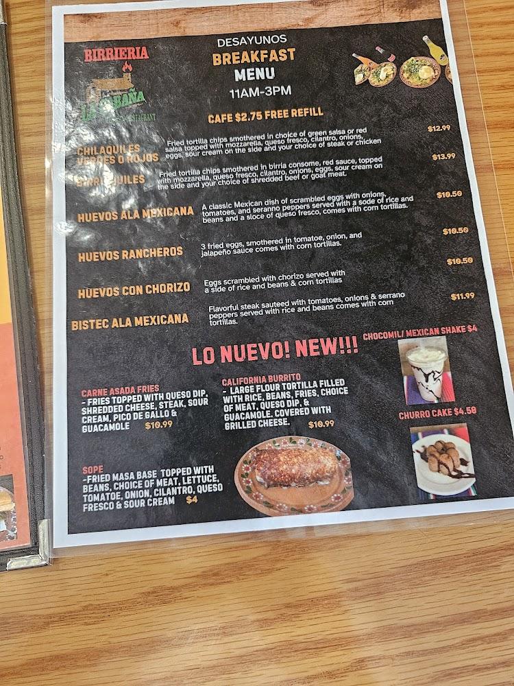Birrieria La Cabaña Mexican Restaurant Menu image 3